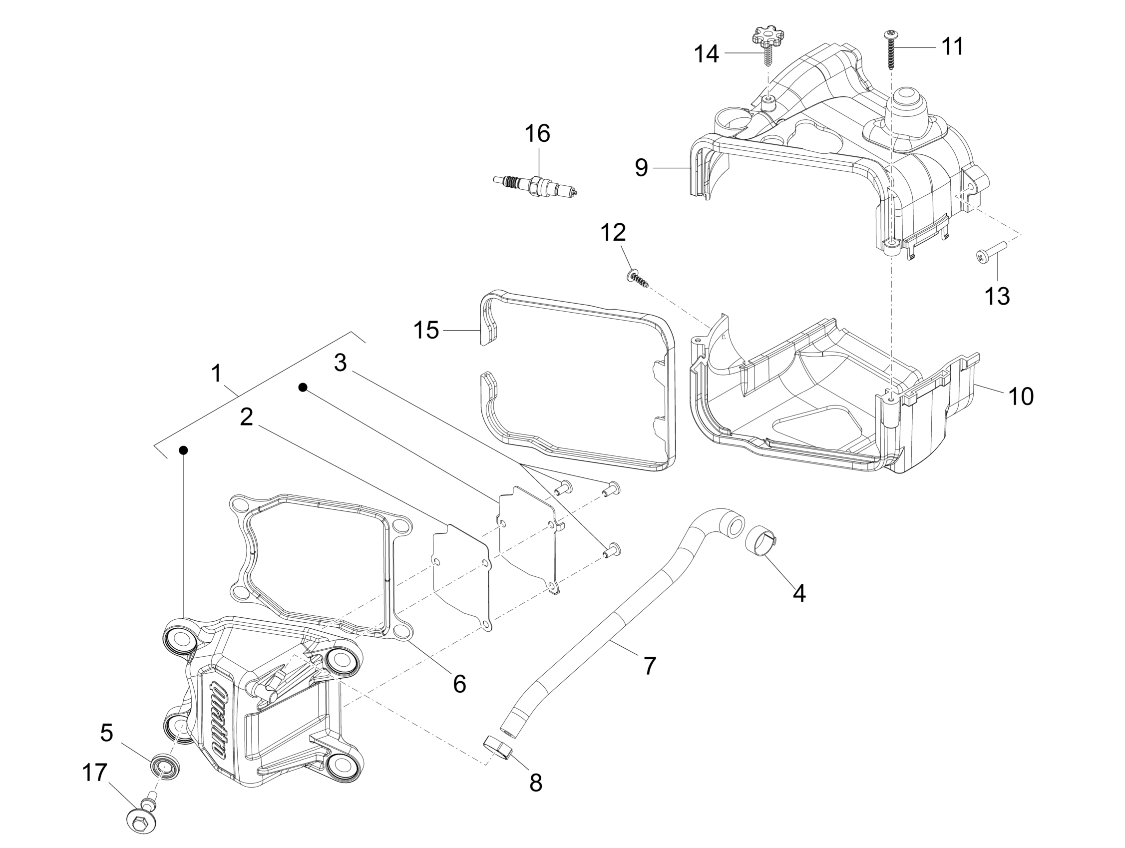Vespa Primavera 50 4T 4V no ABS E2 2013-2017 EMEA — Cilinderkopdeksel