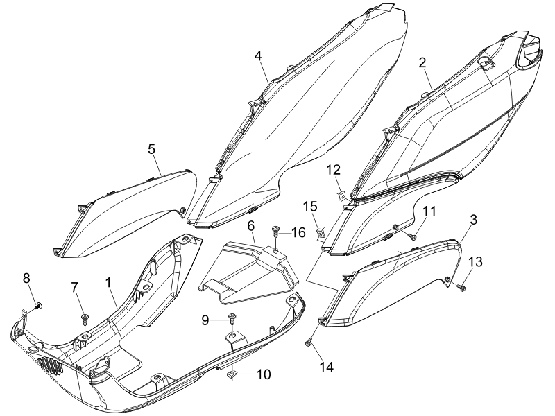 Fly 50 2T 2006-2007 EMEA — Zijafdekking - spoiler