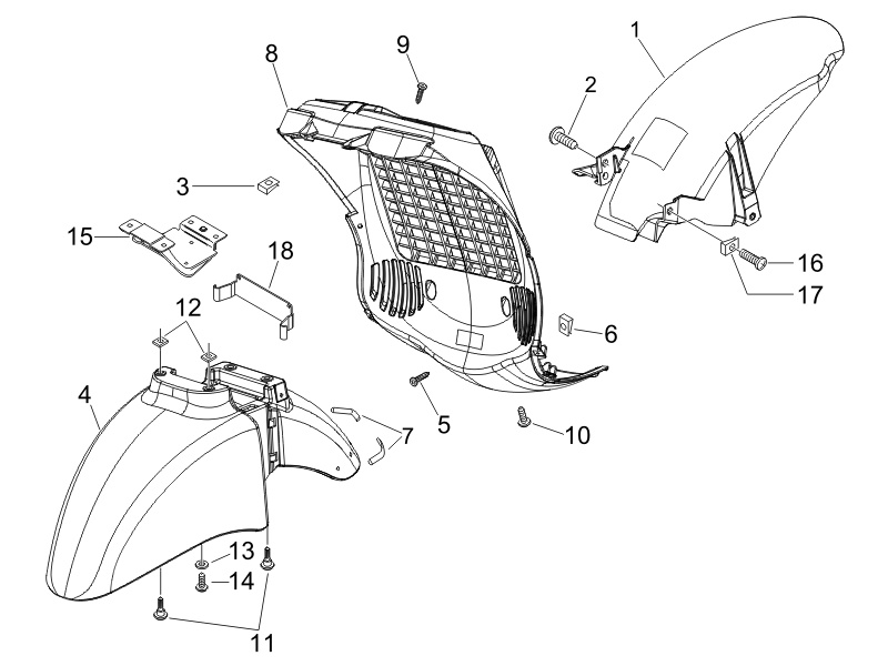 Beverly 250 ie Sport E3 2006-2008 EMEA — Wielkast - Wielspatbord