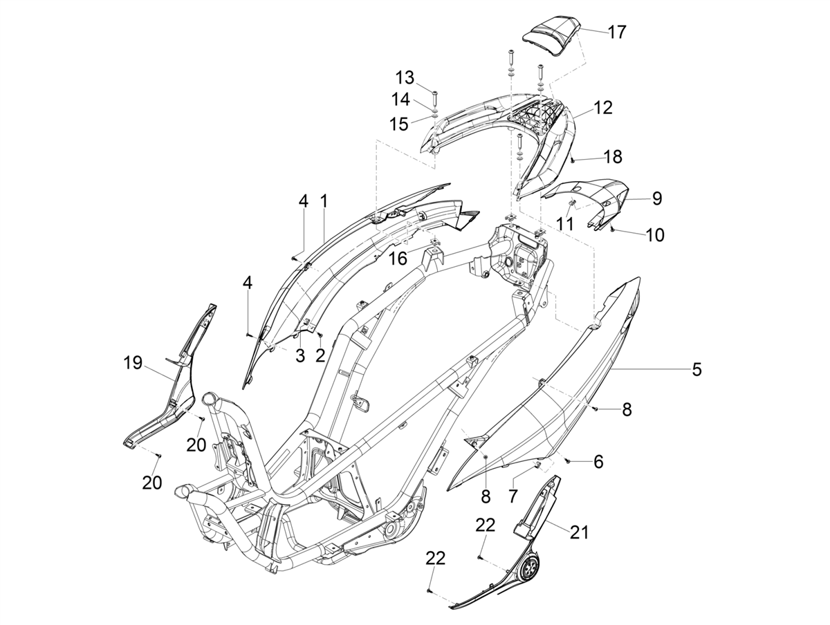 MP3 300 HPE Sport E5 2023 APAC — Zijafdekking - spoiler