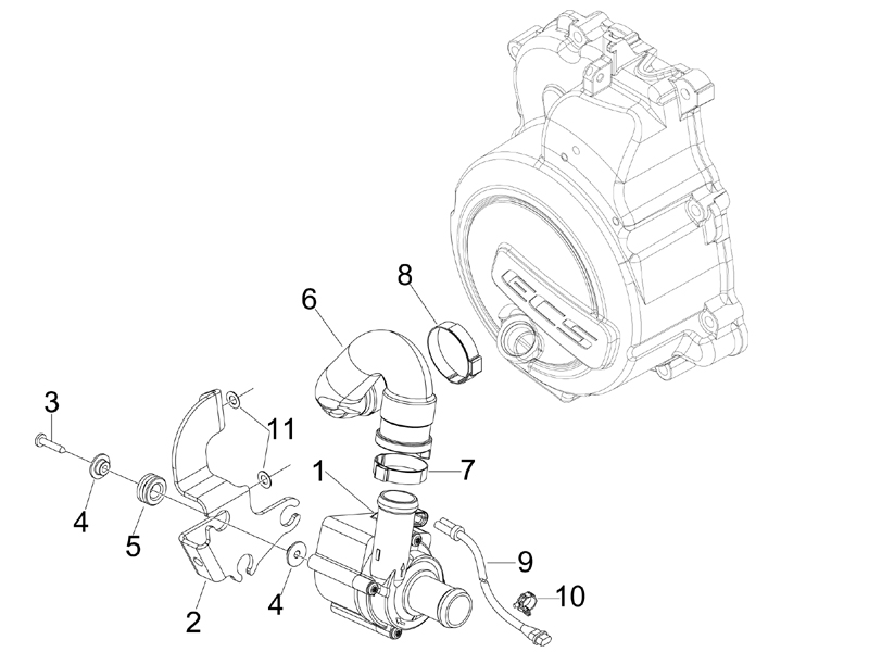 X7 125 ie Euro 3 2009-2010 EMEA — Waterpomp