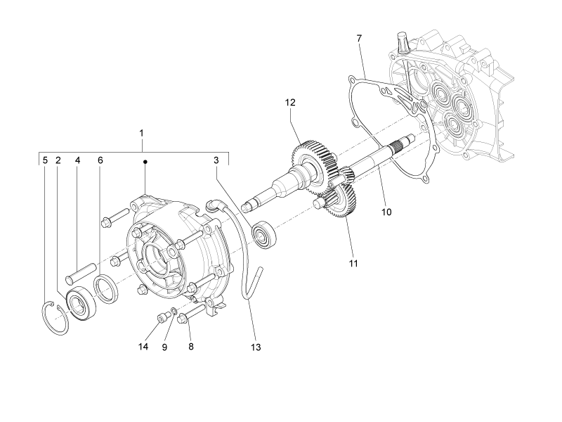 Vespa S 150 4T ie no ABS E3 2011-2013 APAC — Versnellingsbak