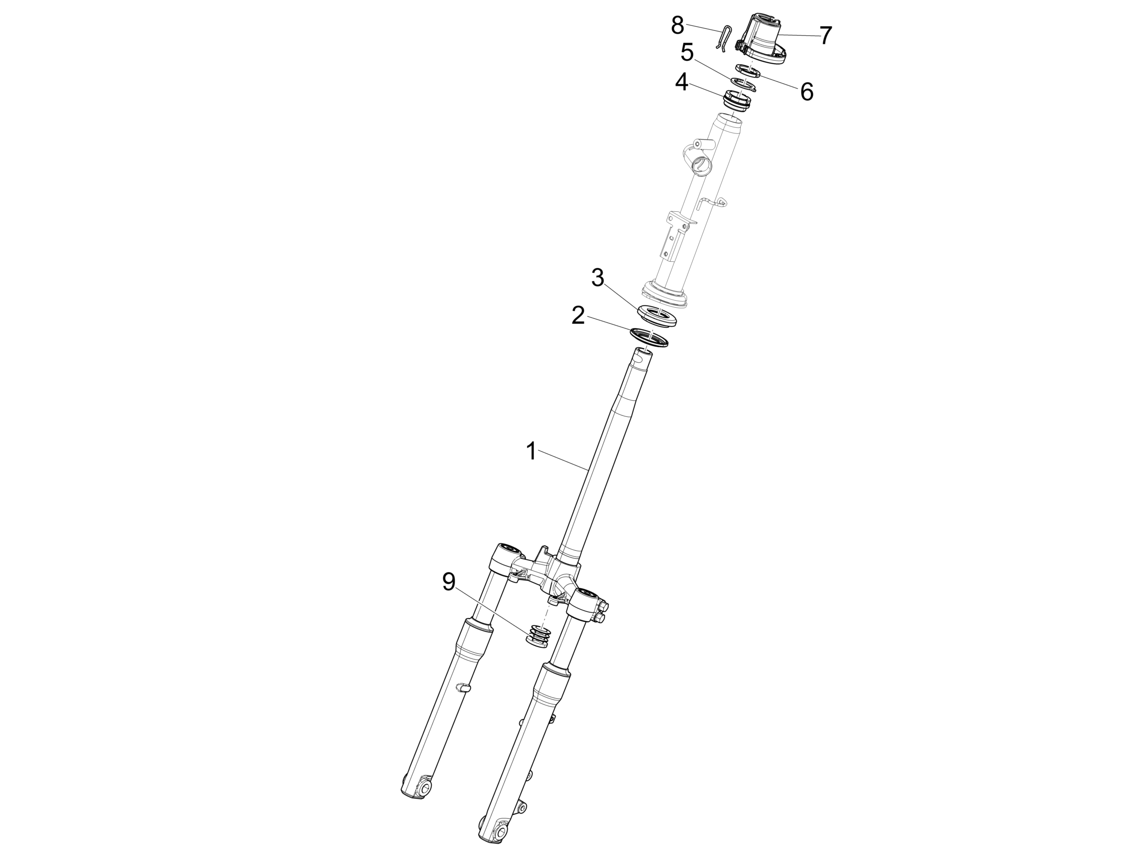 Liberty Iget 50 4T 3V No ABS 2024 NAFTA — Vork/stuurkabel - Balhoofdset