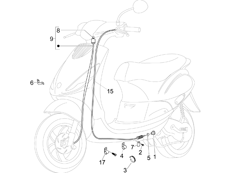 Zip 50 4T no ABS E2 2006-2013 APAC EMEA NAFTA — Kabels