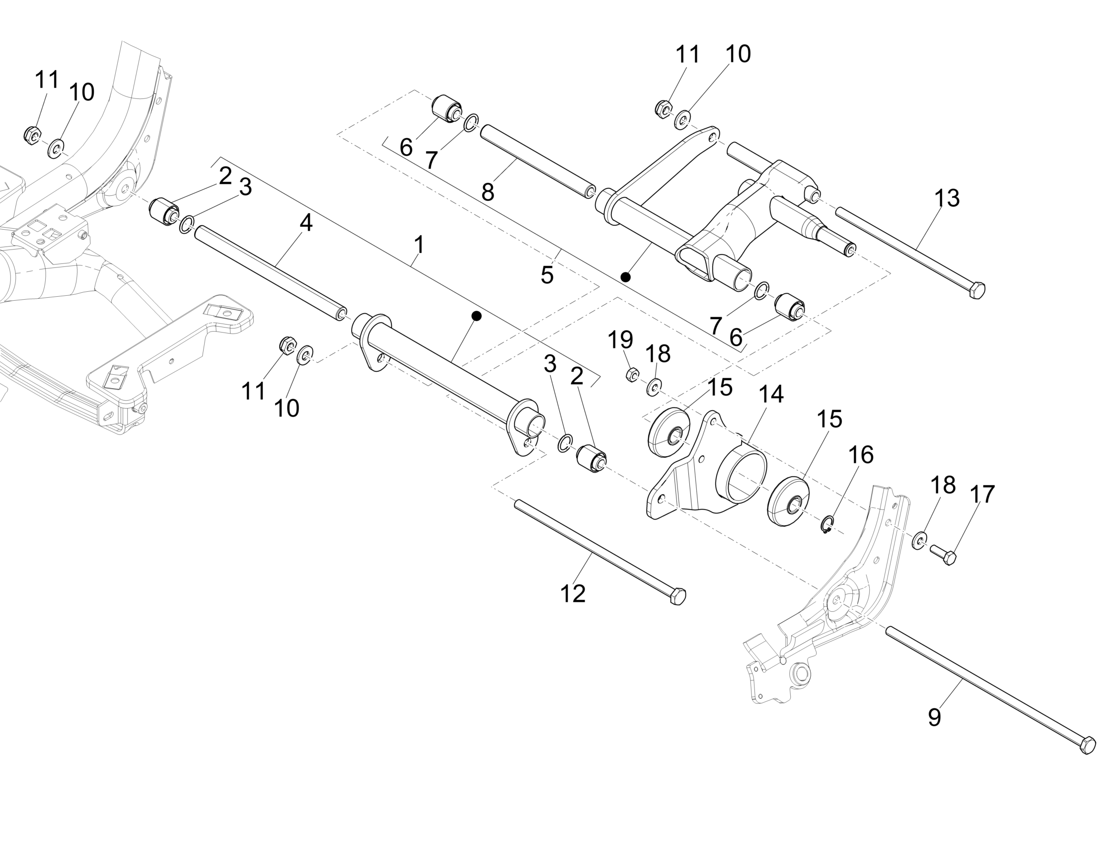 Medley 125 ABS E5 2021-2022 EMEA — Zwaaiarm