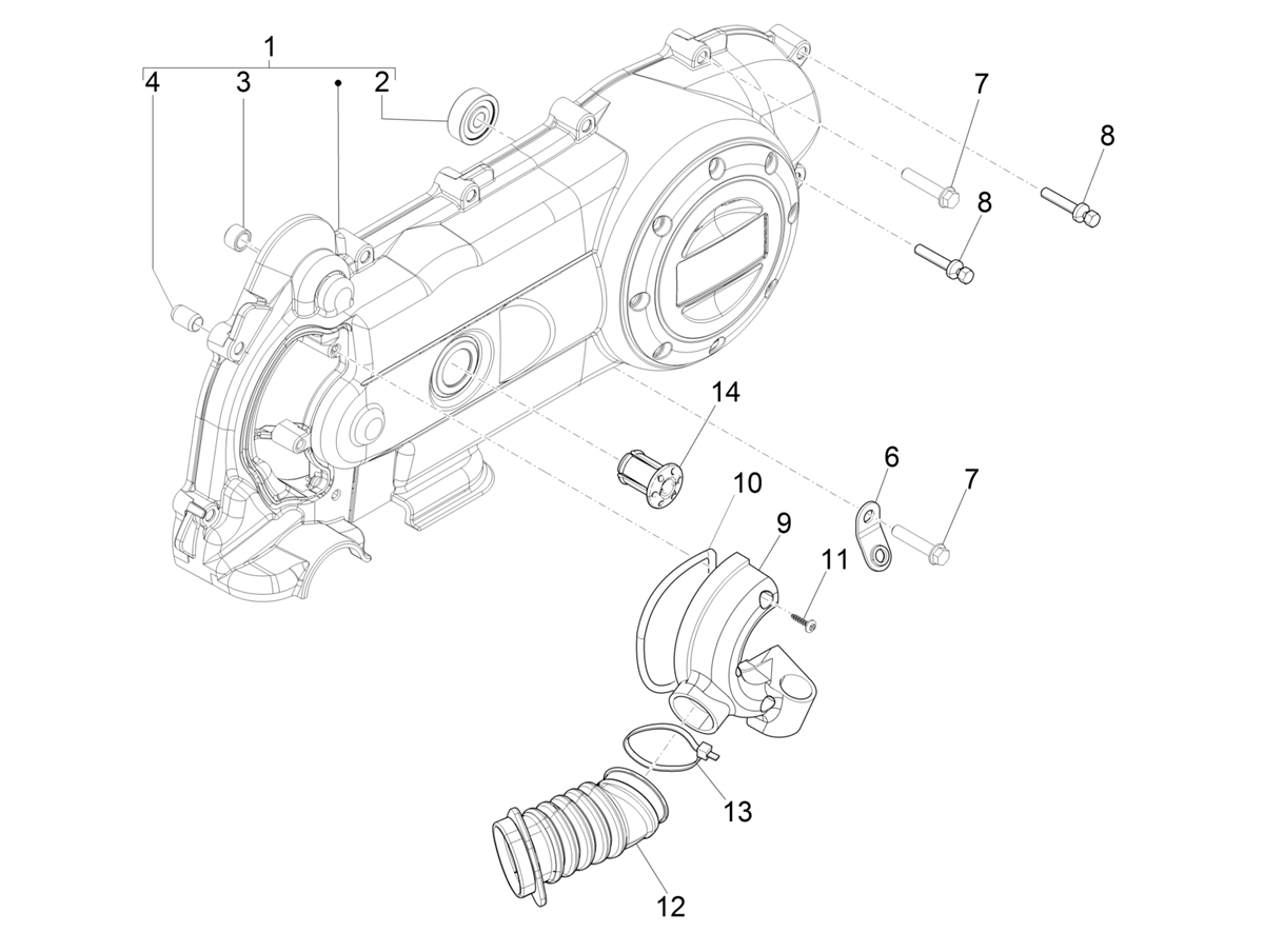 Vespa Primavera No ABS 50 4T 3VS E4 2017-2020 EMEA — Krukasdeksel - Koelkap