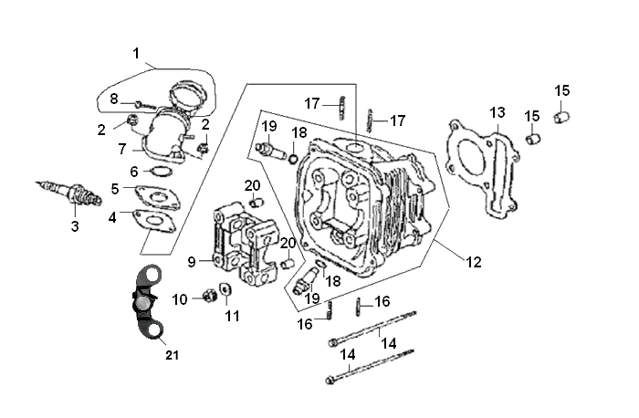 125cc GY6 152QMI — Cilinderkop