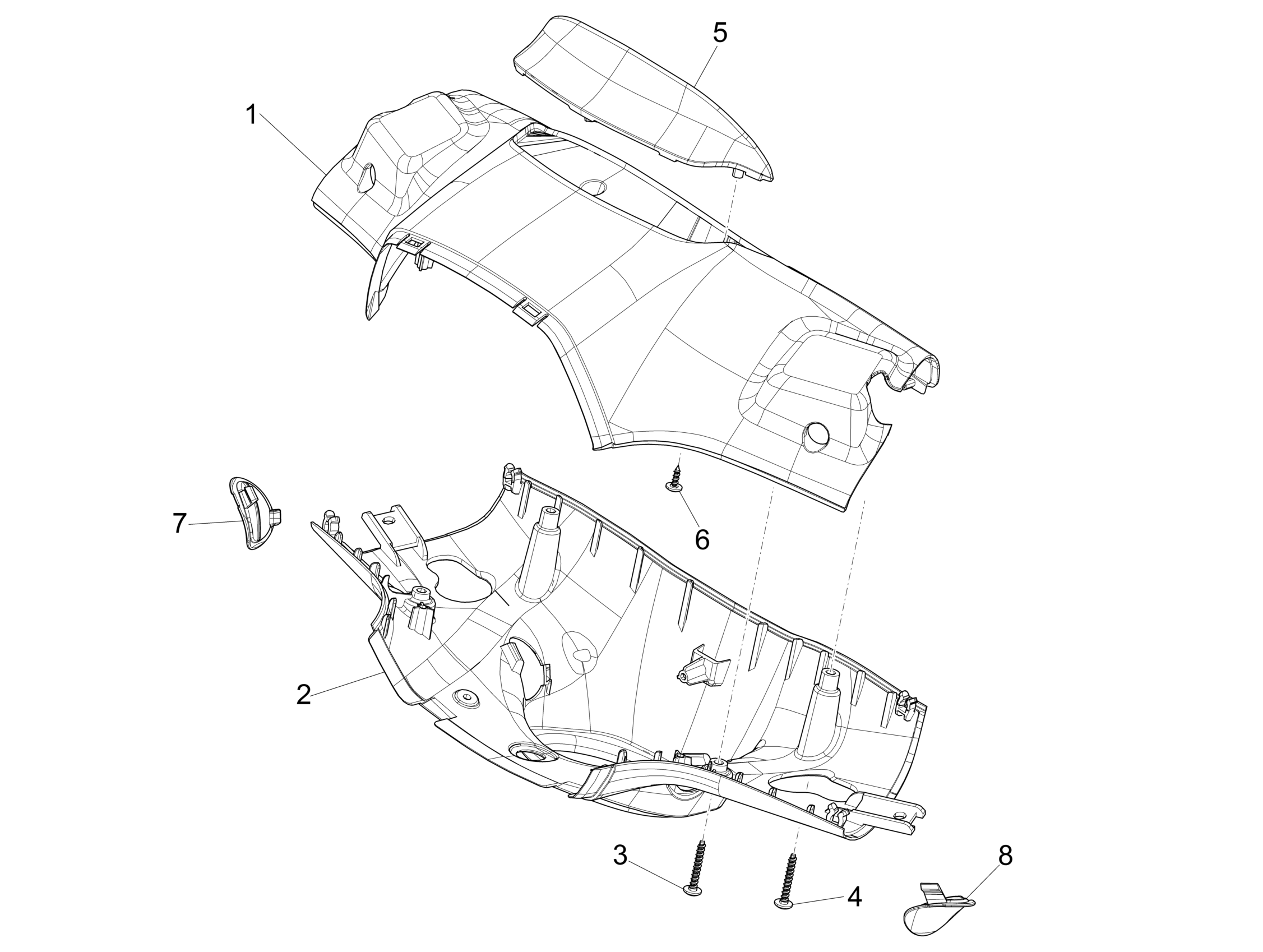 Vespa Sprint 150 4T 3V Iget ABS E5 2021-2023 APAC — Stuurkappen