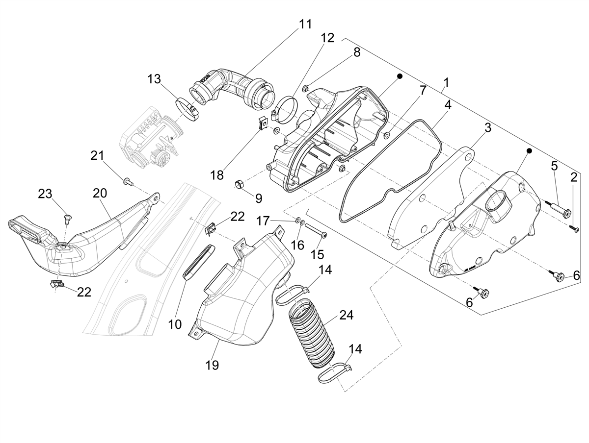 Vespa Primavera 150 E5 2023 APAC — Luchtfilter