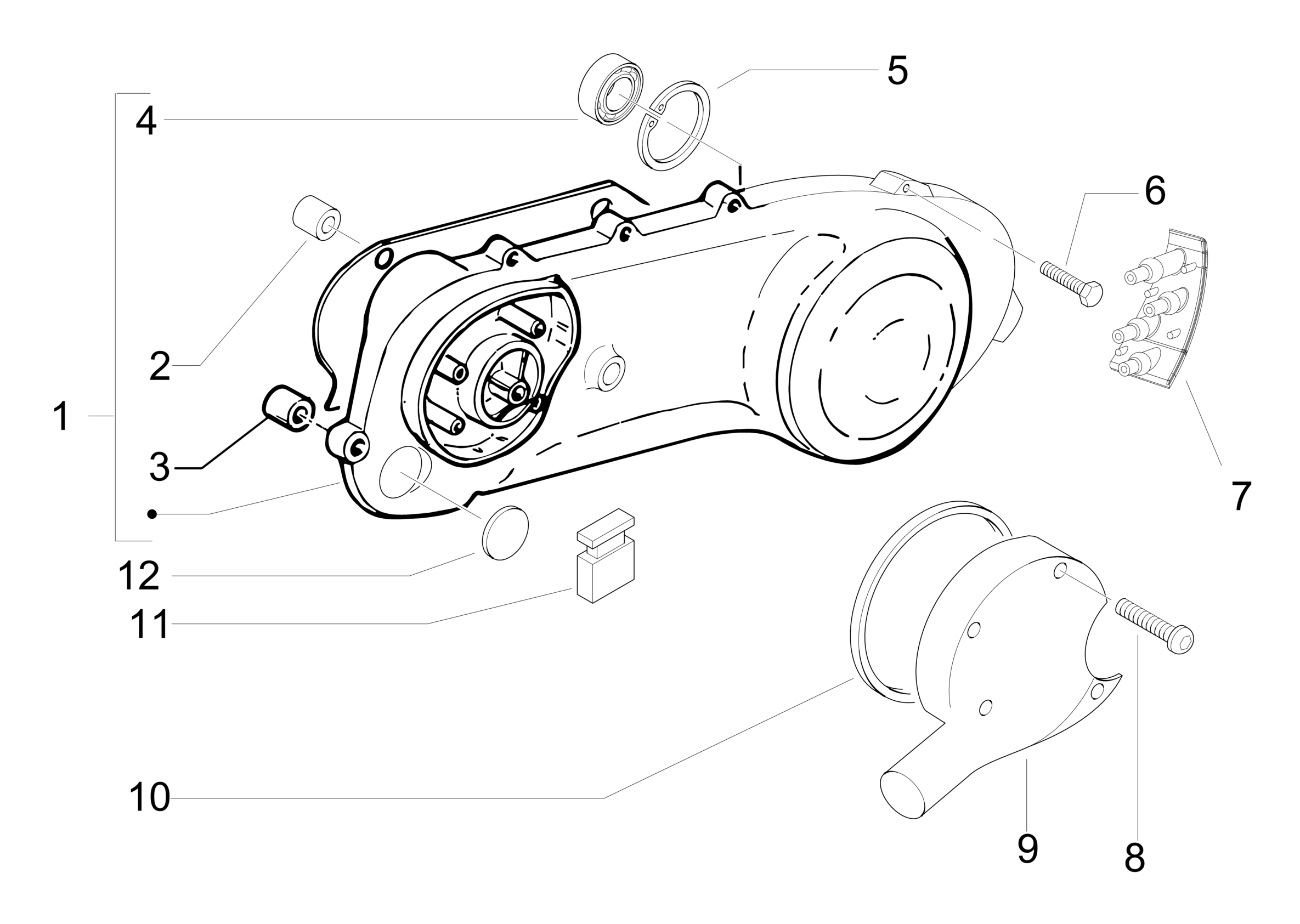Vespa Primavera 50 2T no ABS E2 E3 2013-2017 EMEA APAC — Krukasdeksel - Koelkap