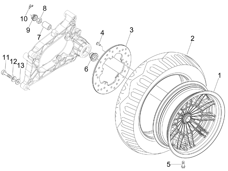 Mp3 125 2006-2008 EMEA — Achterwiel