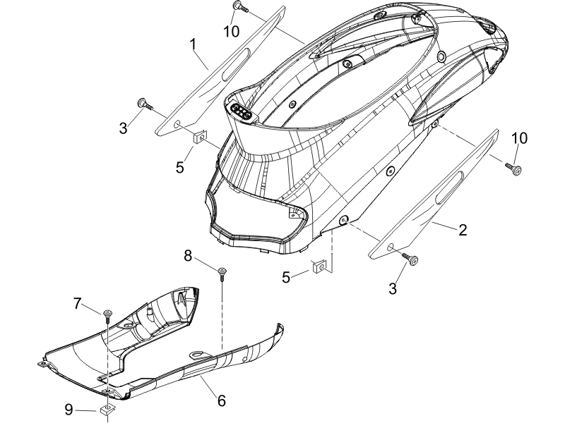 Liberty 50 4T Delivery 2006 EMEA — Zijafdekking - spoiler