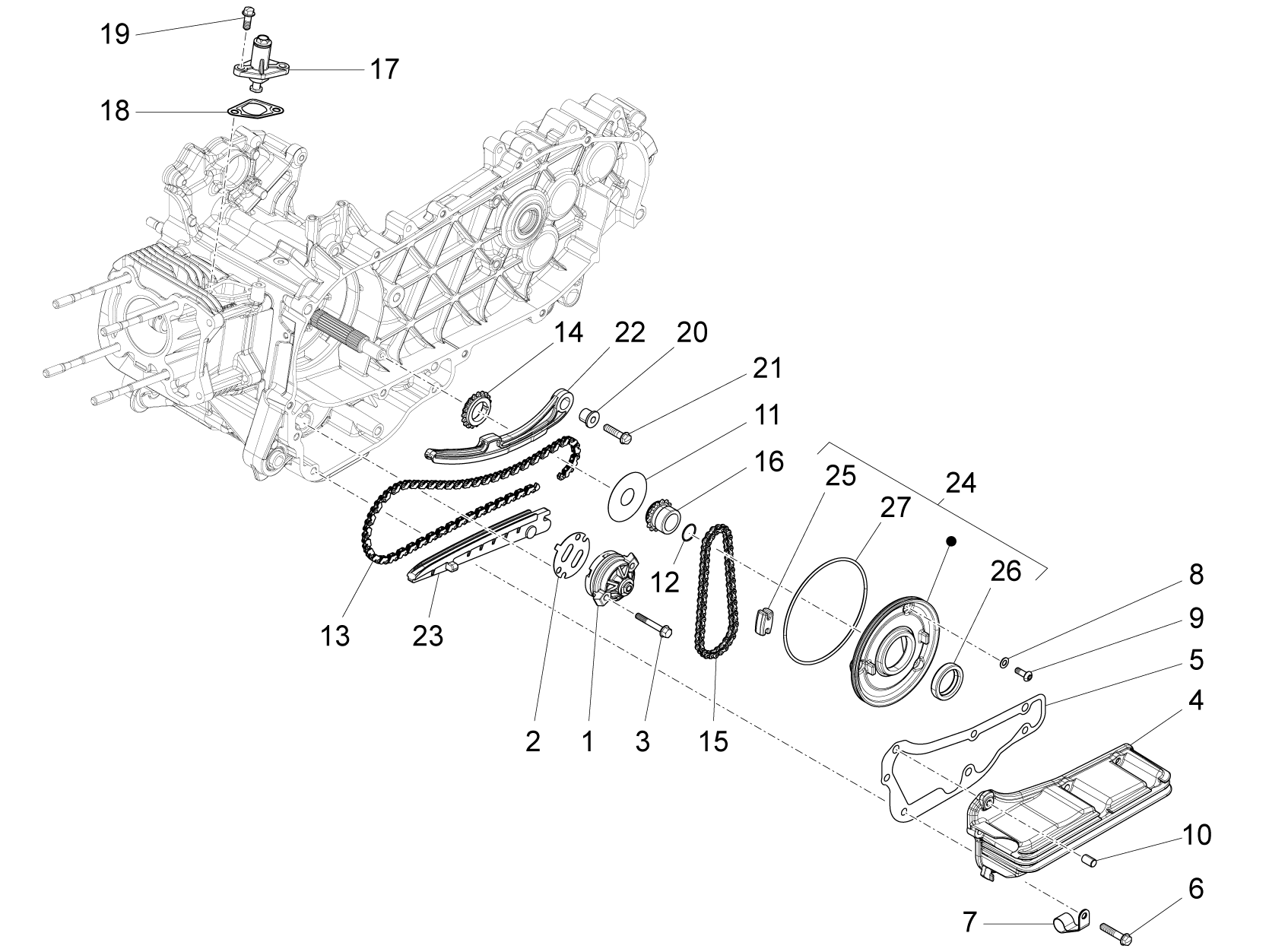 Vespa Sprint 150 4T 3V Iget ABS E5 2021-2023 APAC — Oliepomp