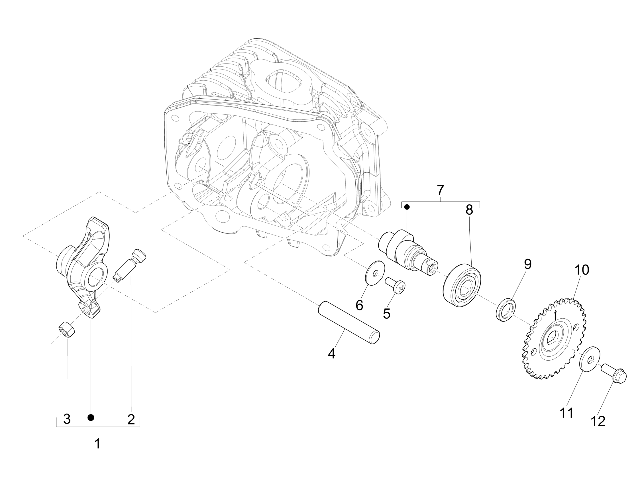 Vespa Primavera 50 25 km/h 4T 2V E 4V no ABS E2 2014-2017 EMEA — Stabilisatorstangbeugel