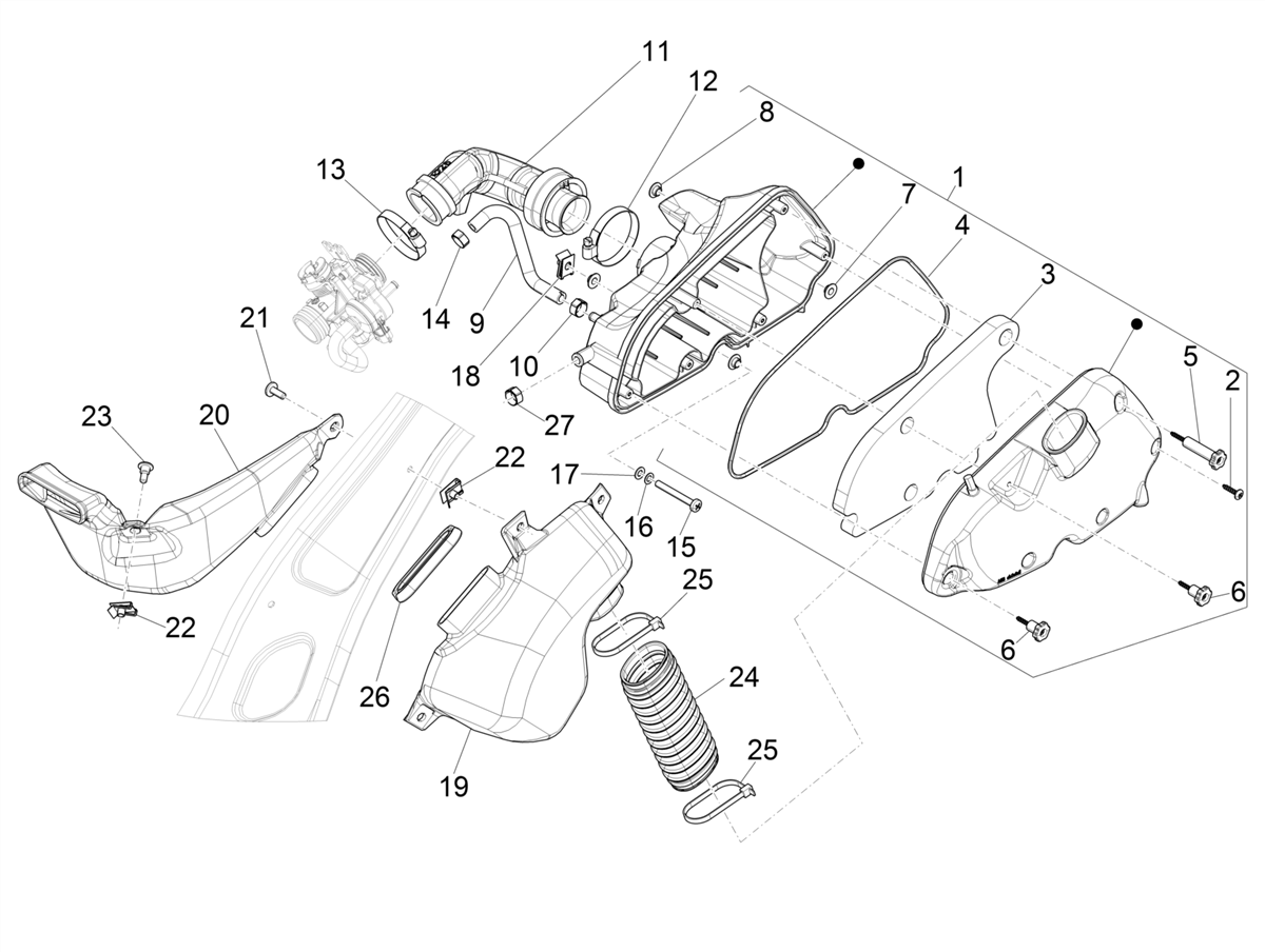 Vespa Primavera 150 4T 3V Iget ABS E4 2016-2020 EMEA — Luchtfilter