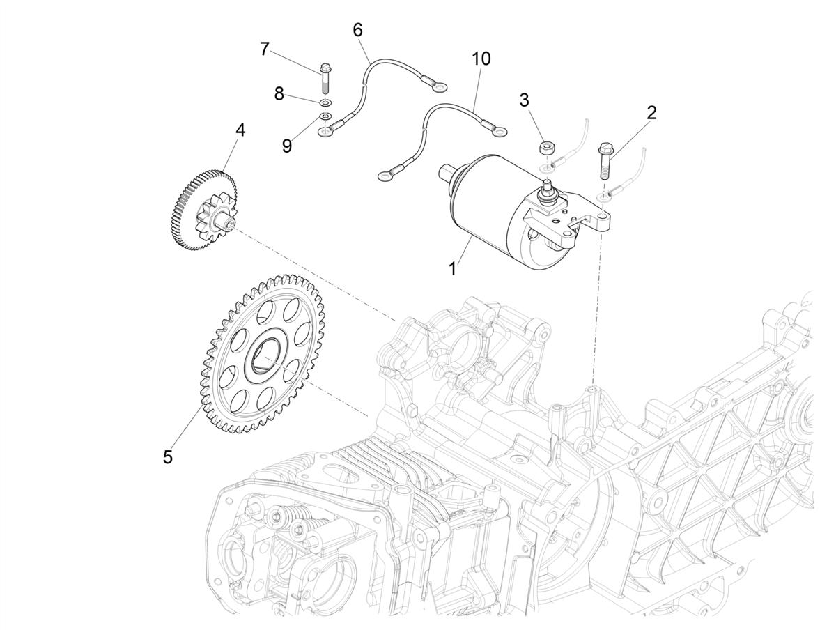 Vespa Primavera 150 4T 3V Iget ABS E4 2016-2023 NAFTA — Startmotor - Elektrische starter