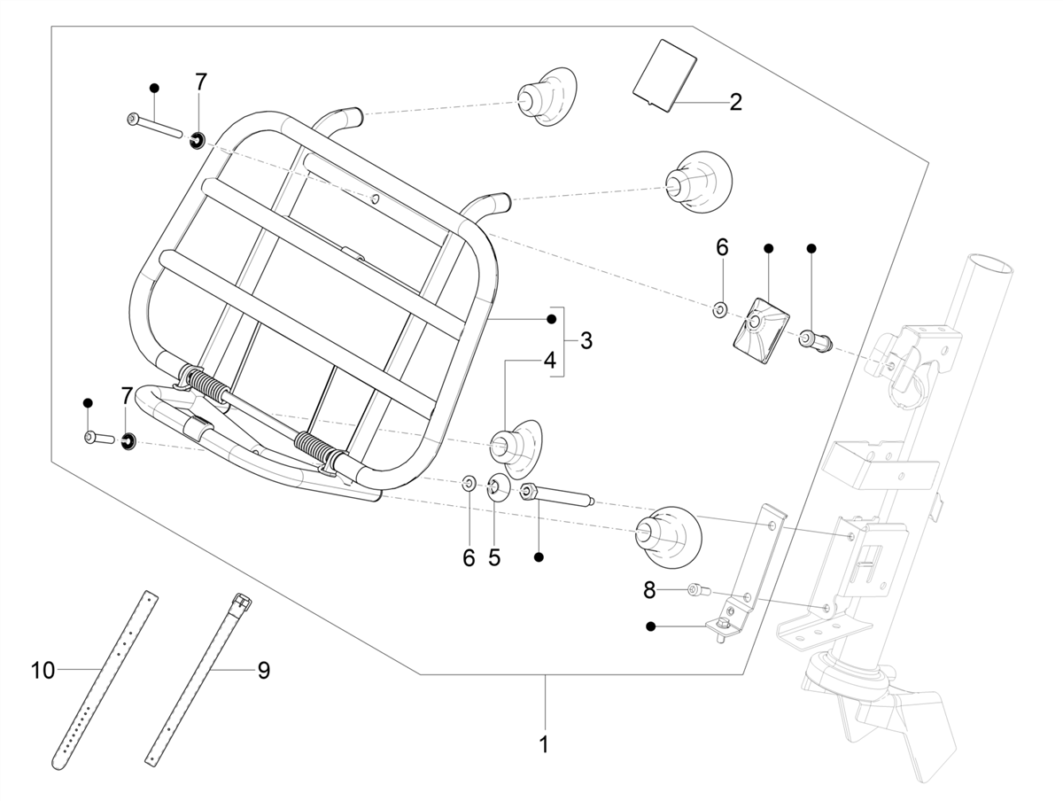 Vespa Primavera 150 4T 3V Iget ABS no ABS E2 E3 E4 2016-2023 APAC — Voordrager