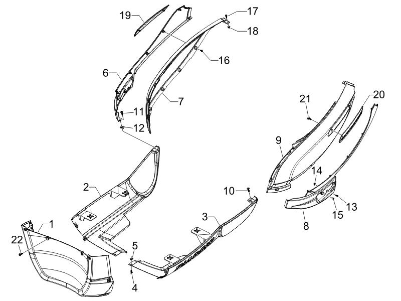 Carnaby 200 4T E3 2007-2008 EMEA — Zijafdekking - spoiler