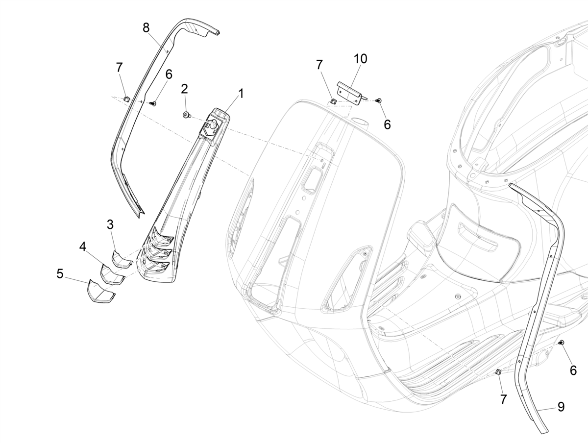 Vespa Primavera 50 E4 NAFTA 2020-2023 — Voorscherm
