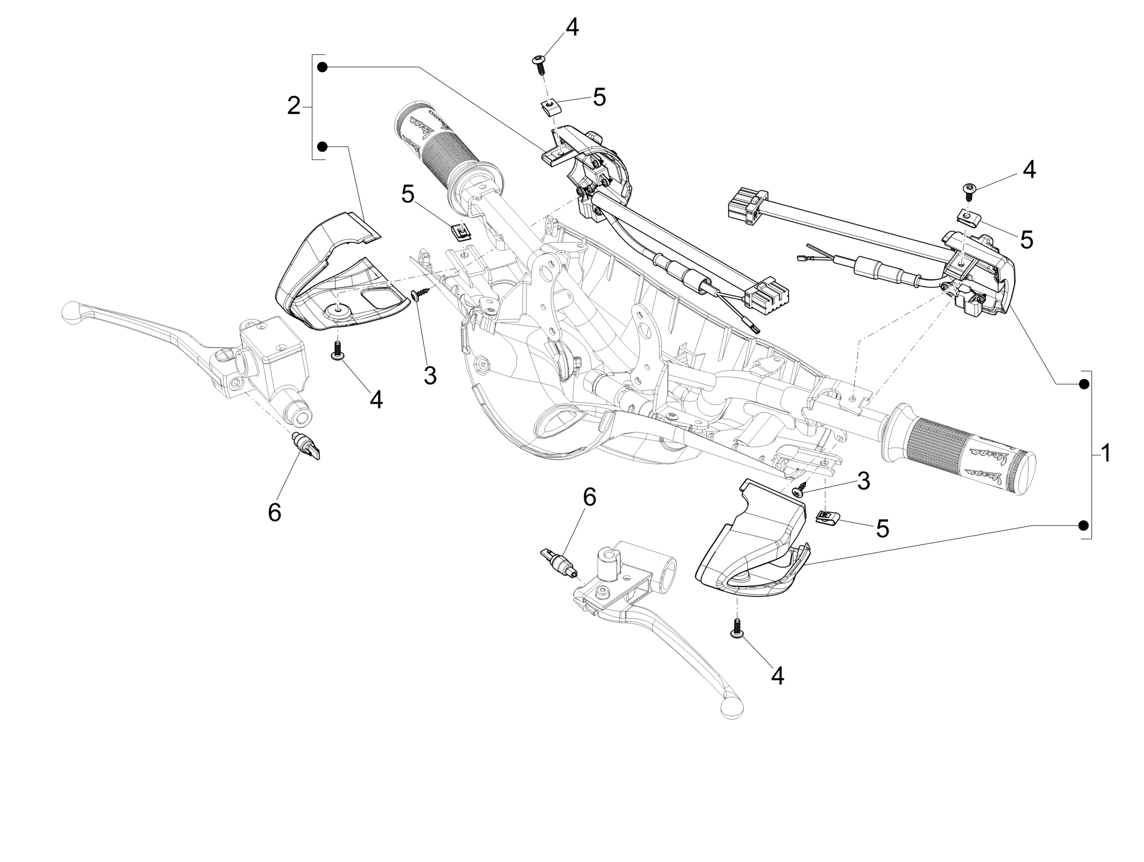 Vespa Primavera 150 4T 3V ie no ABS E3 2015 APAC — Schakelaars-Drukknopschakelaar