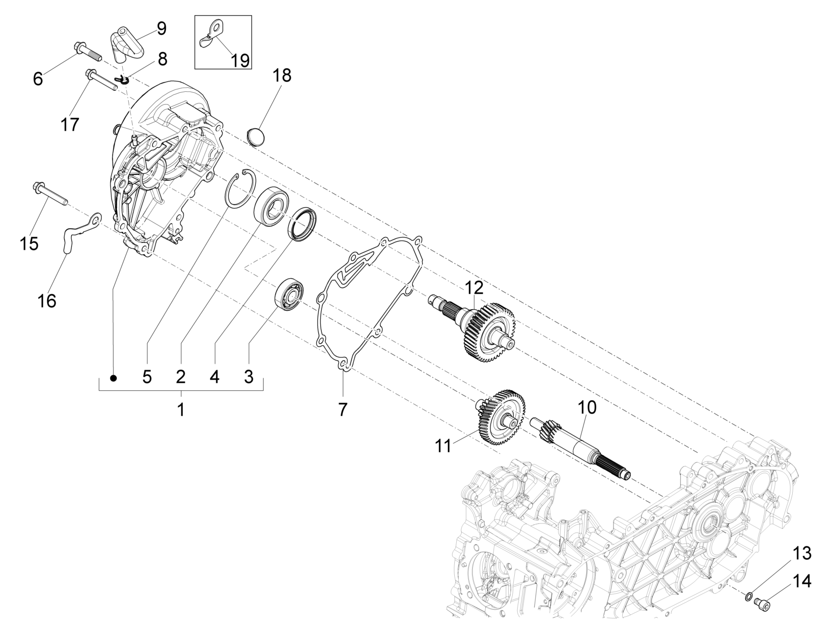 Vespa Sprint 150 4T 3V Iget ABS E5 2021-2023 APAC — Versnellingsbak