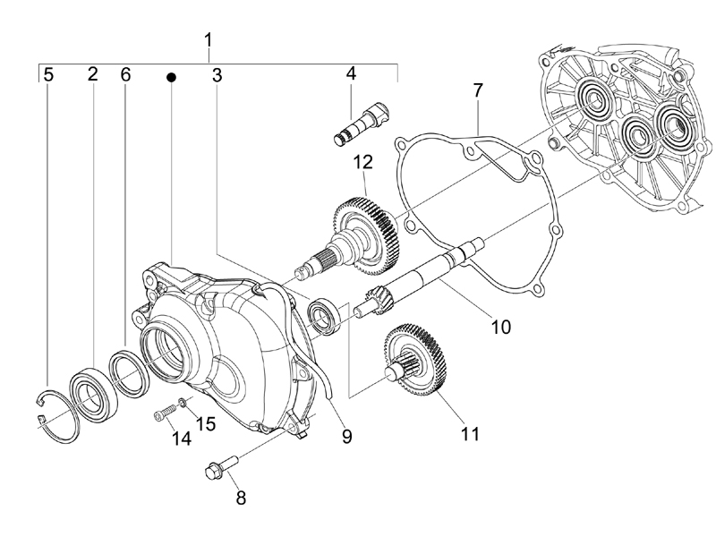 Vespa S 125 4T 2V no ABS E3 2007 EMEA — Versnellingsbak