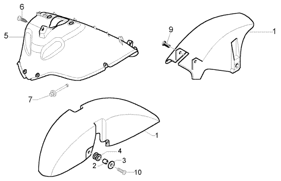 Piaggio X9 250 Evolution — Wielruimte - Spatbord