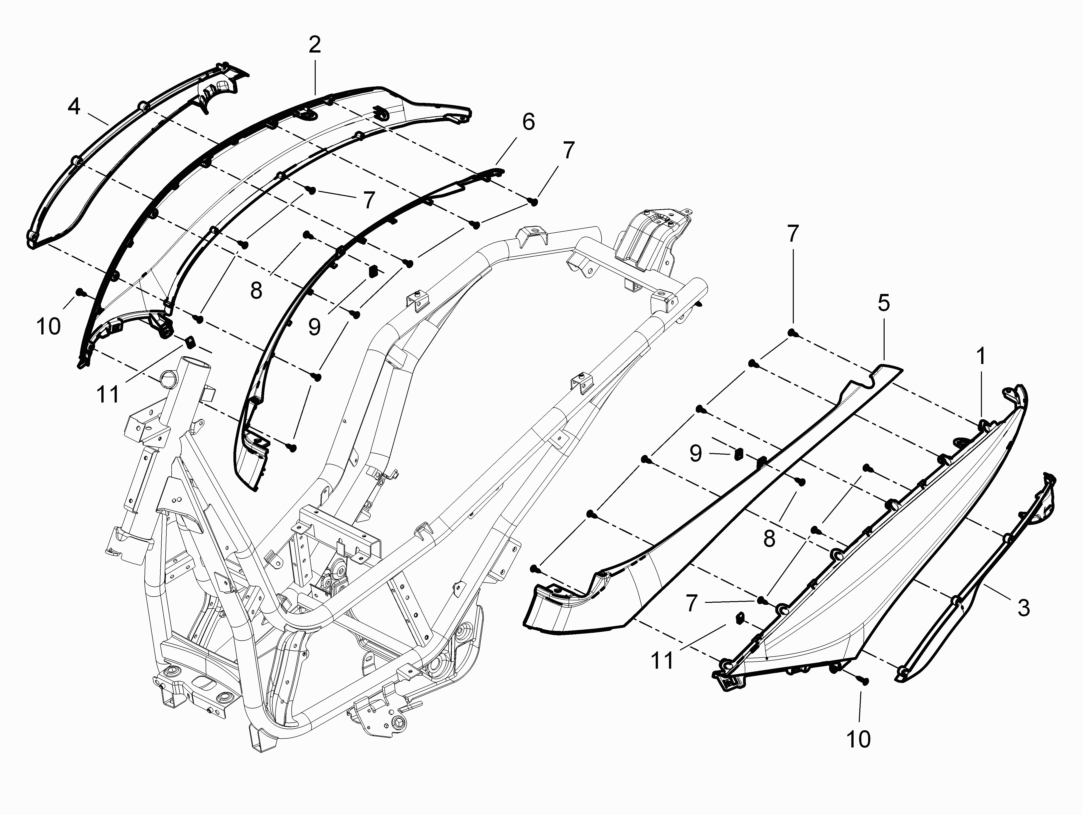 Beverly 300 ie ABS E4 2016-2020 EMEA — Zijafdekking - spoiler