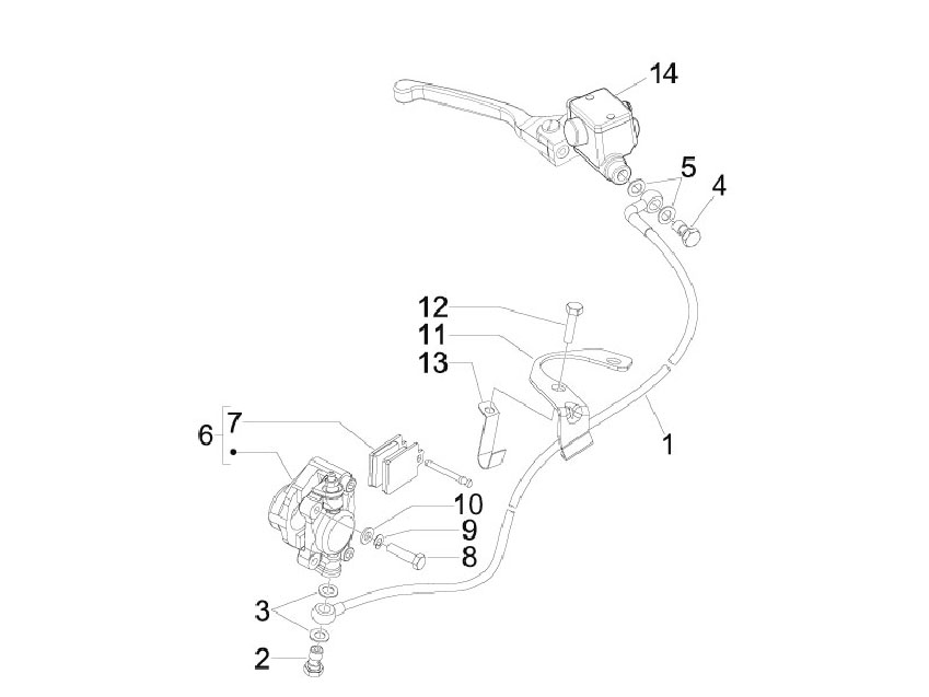 Vespa S 150 4T no ABS E3 2009-2010 APAC — Remslangen - Remklauwen