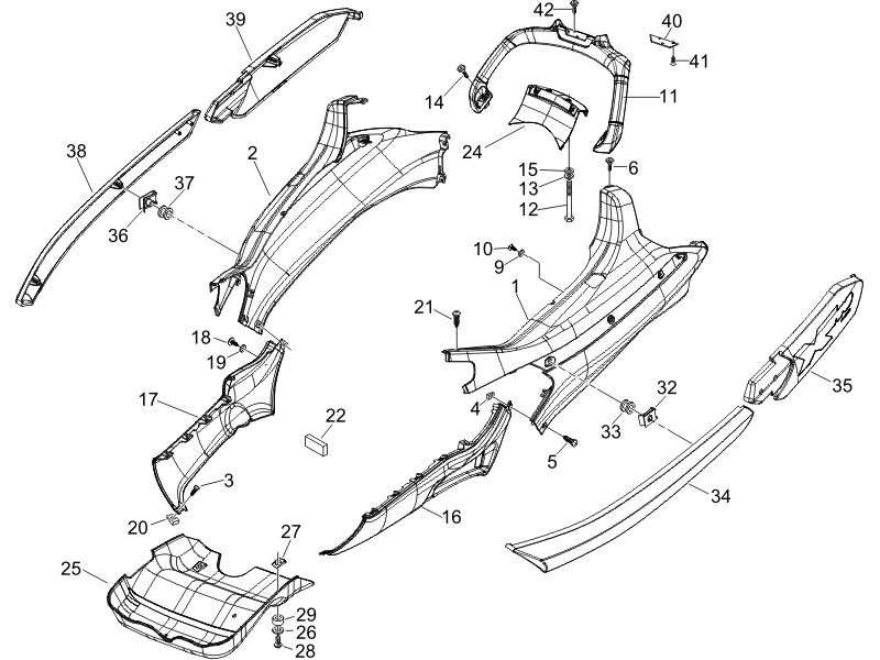 X Evo 125 Euro 3 2007-2016 UK — Zijafdekking - spoiler
