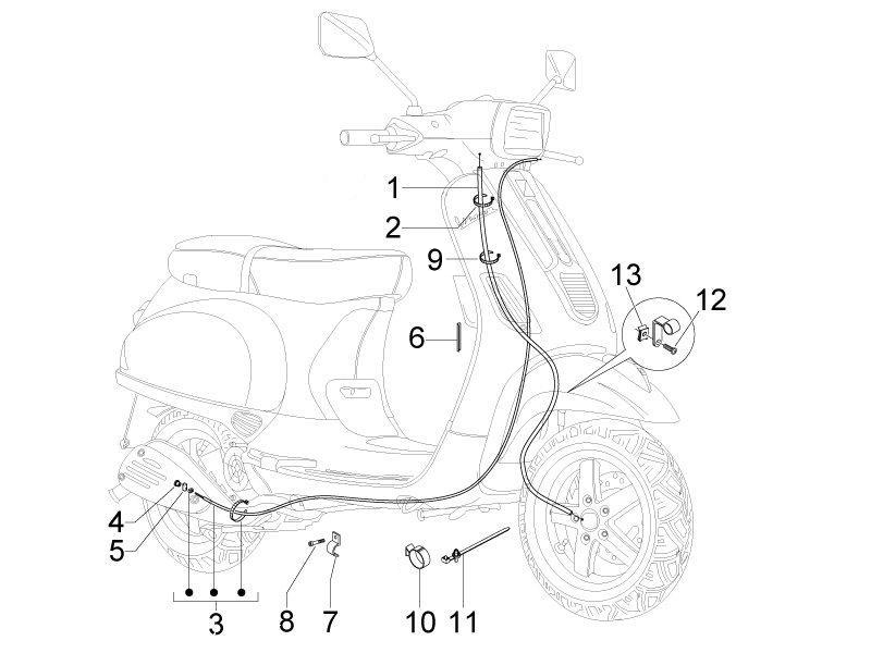 Vespa S 150 4T ie no ABS E3 2011-2013 APAC — Kables
