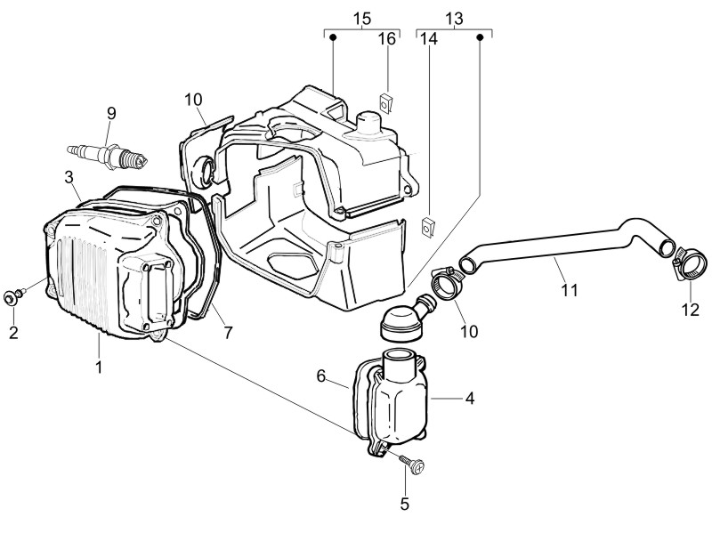 Vespa S 150 4T 2V no ABS E2 2007 NAFTA — Cilinderkopdeksel