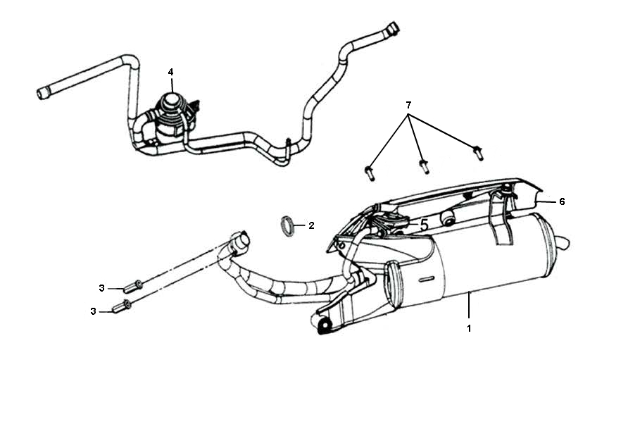 SYM JET 4 50 — Uitlaat