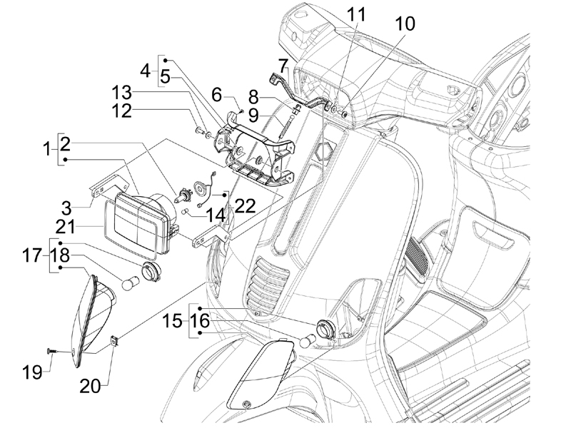 Vespa S 150 4T 2V no ABS E3 2008-2009 EMEA — Voorlichten - Knipperlichten