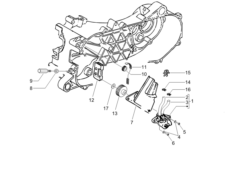 Vespa Primavera 50 2T no ABS E2 E3 2013-2017 EMEA APAC — Oliepomp