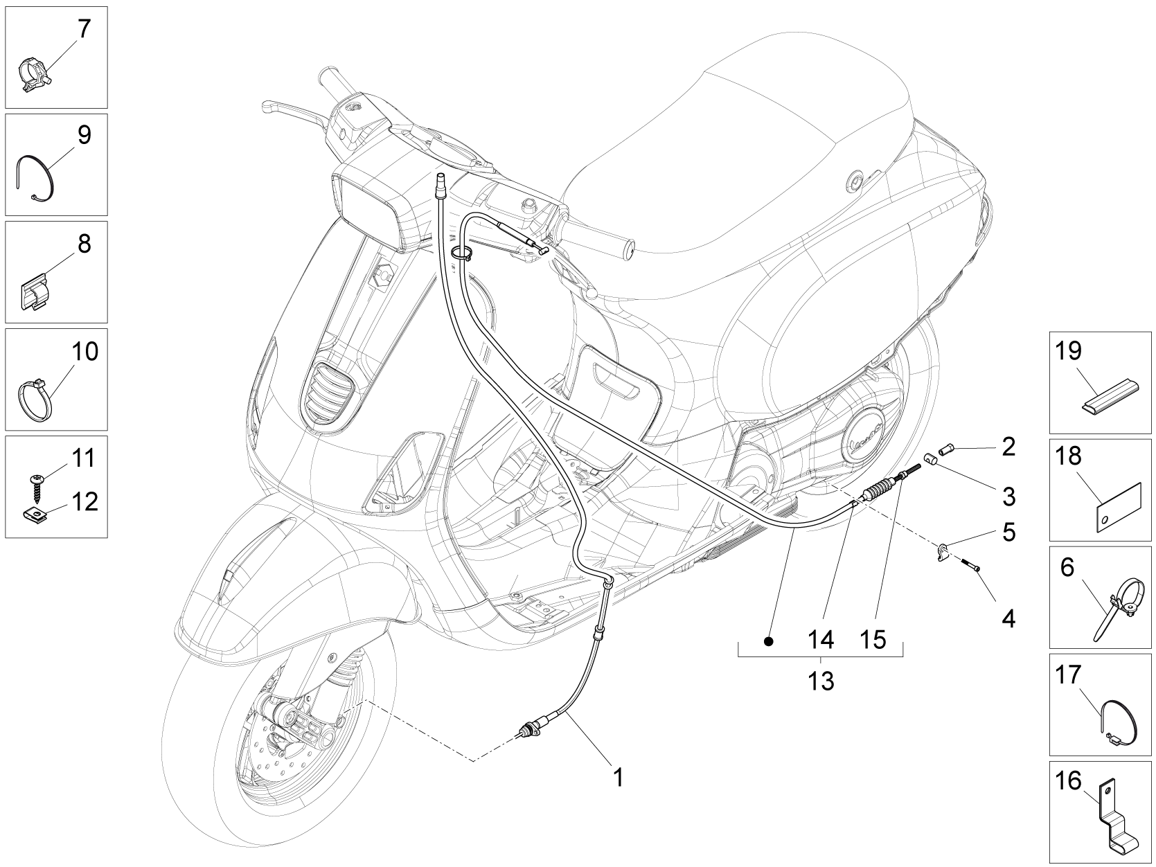 Vespa S 125 4T 3V ie no ABS E3 2012 EMEA — Kables