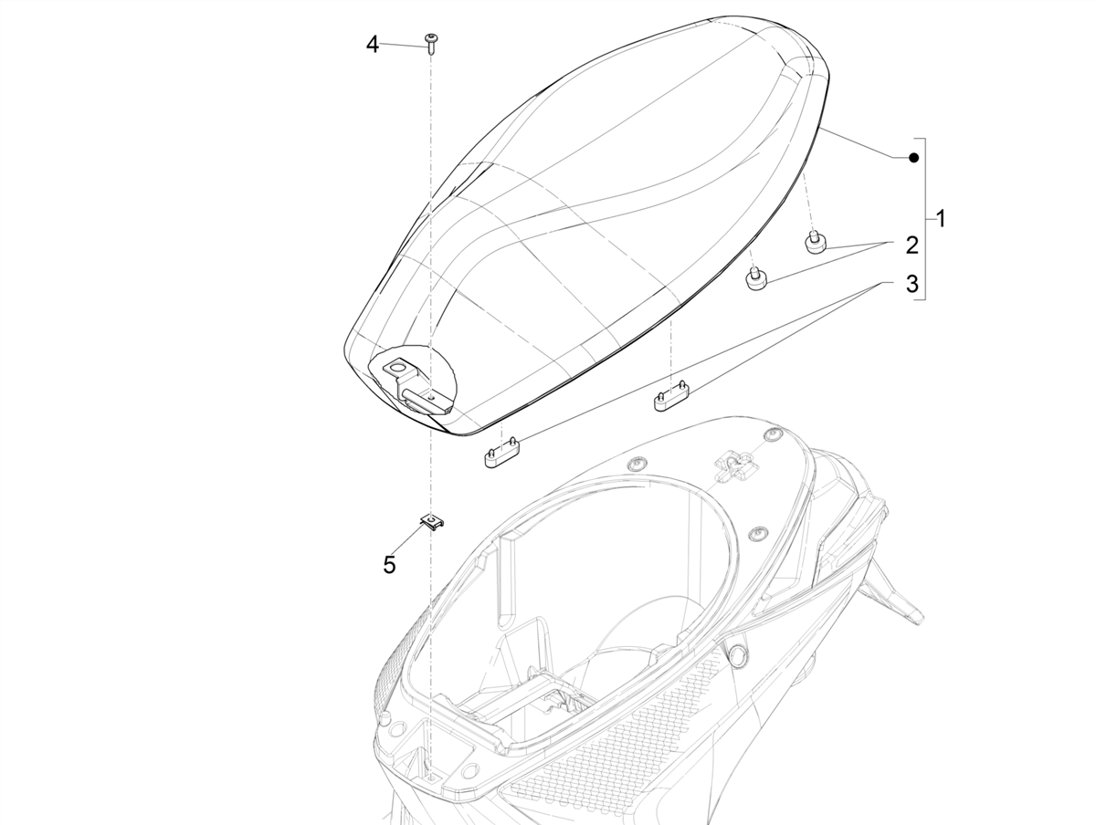 Piaggio 1 Moped 2021-2023 EMEA — Zitbankje