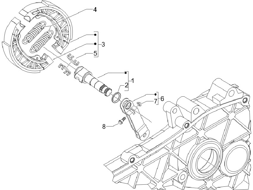 Vespa S 150 4T ie no ABS E3 2011-2013 APAC — Achterrem - Remschoensets