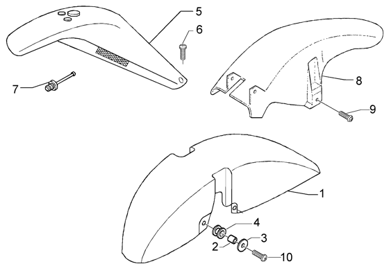 Piaggio X9 125 Evolution — Wielruimte-Spatbord