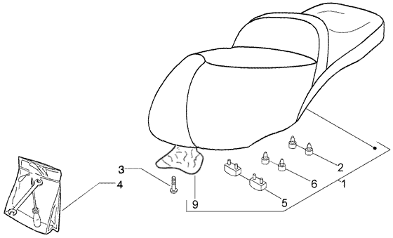 Piaggio Beverly 125 RST EMEA — Zadel - Gereedschapstas