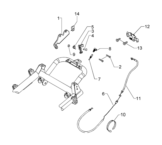 Piaggio Beverly 500 EMEA — Zadel ontgrendelingsbediening