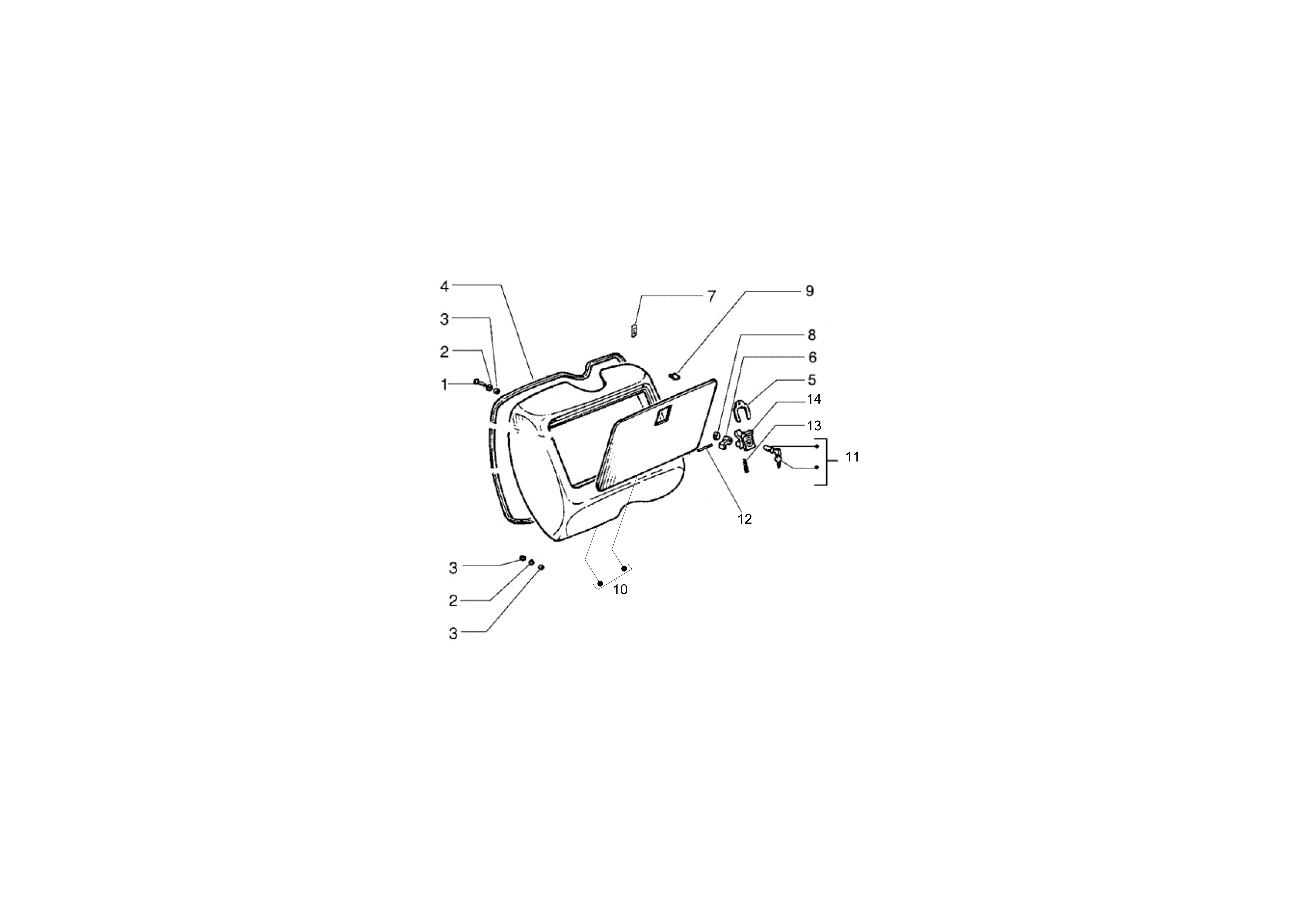 Vespa PX 125 2T no ABS E3 2011-2017 EMEA APAC — Handschoenenkastje voor - Achterscherm