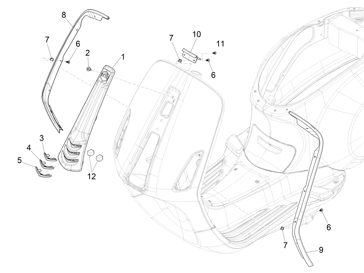 Vespa Sprint 150 4T 3V Iget ABS E5 2021-2023 APAC — Voorscherm
