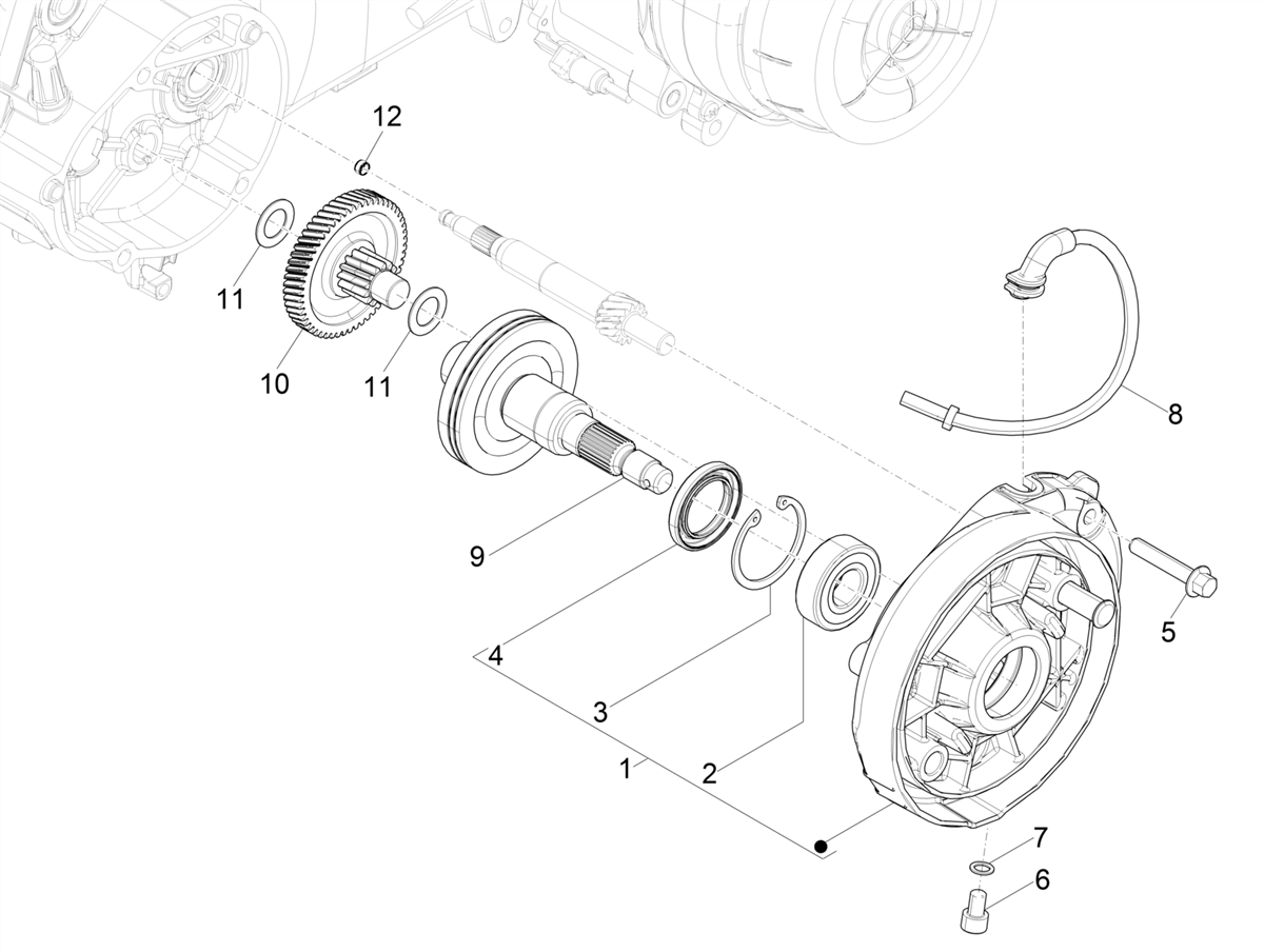 Vespa Primavera No ABS 50 4T 3VS E4 2017-2020 EMEA — Versnellingsbak