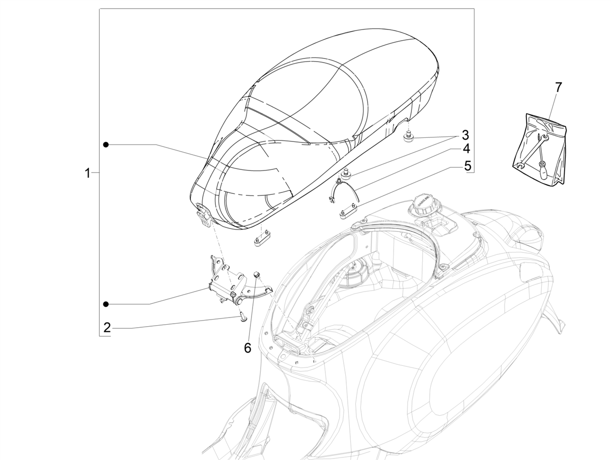 Vespa Primavera 150 ABS E5 2020-2023 EMEA Gso — Zadel/Buddyzit