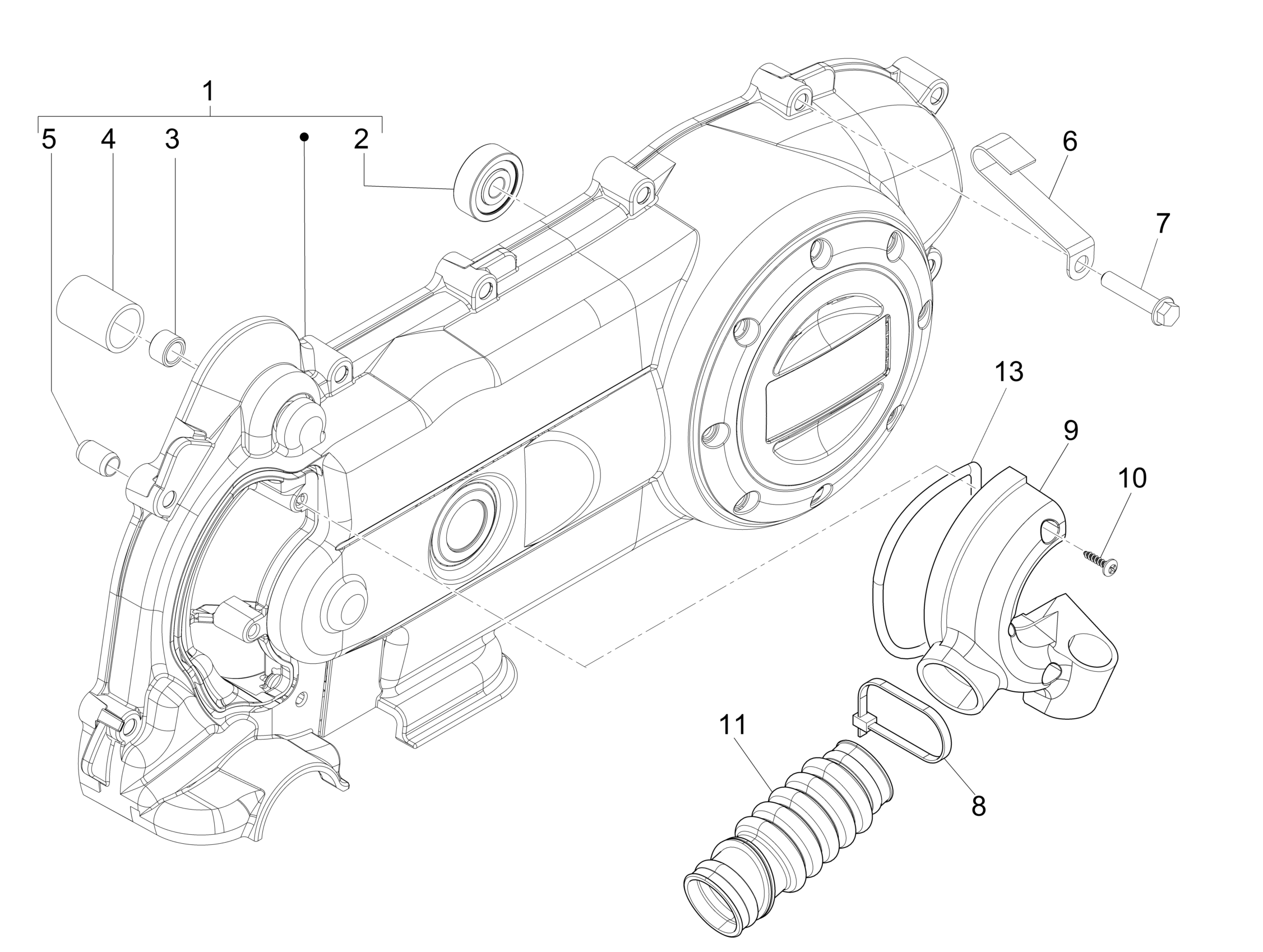 Vespa Primavera 50 4T 4V no ABS E2 2013-2017 EMEA — Krukasdeksel - Koelkap