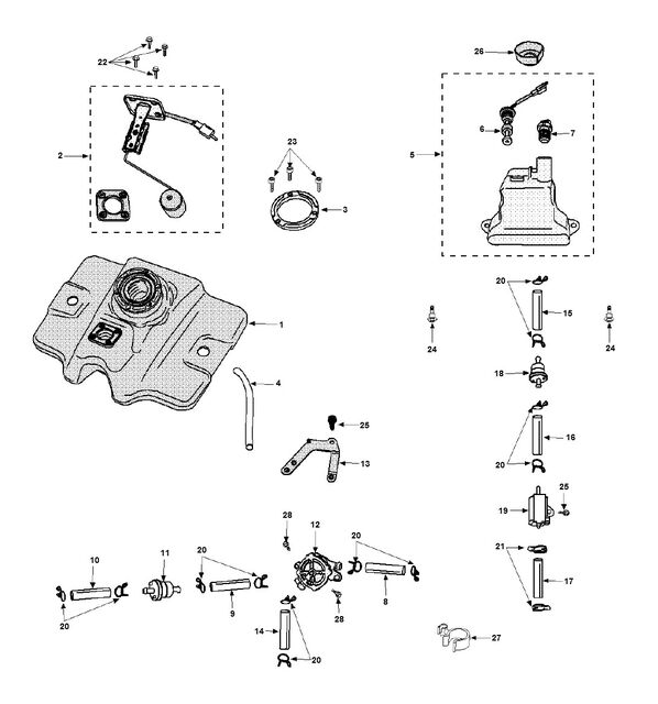 Benzinetank - Olietank 1/2