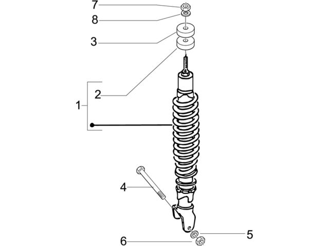 Achterwielophanging - schokdemper