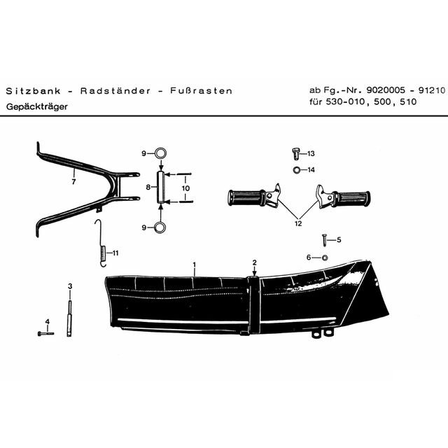 Buddyseat middenstandaard voetsteun