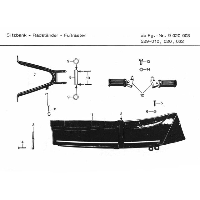 Buddyseat middenstandaard voetsteun